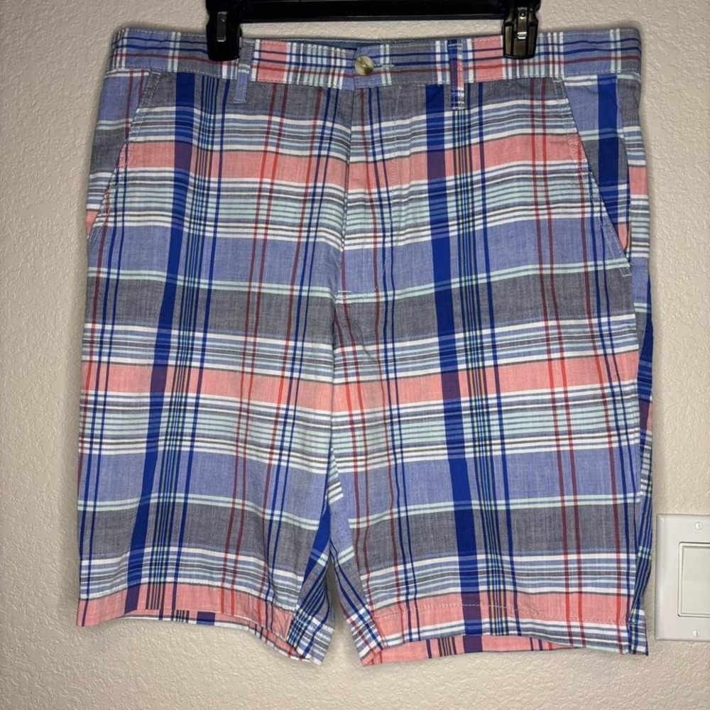U.S. Polo Assn. Men's Blue Plaid Shorts,‎ Golf